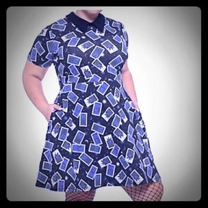 Black and Blue Collared Tarot Dress